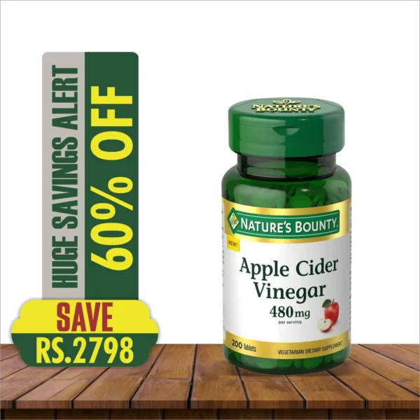 NATURE'S BOUNTY APPLE CIDER VINEGAR 480MG 200 TABS