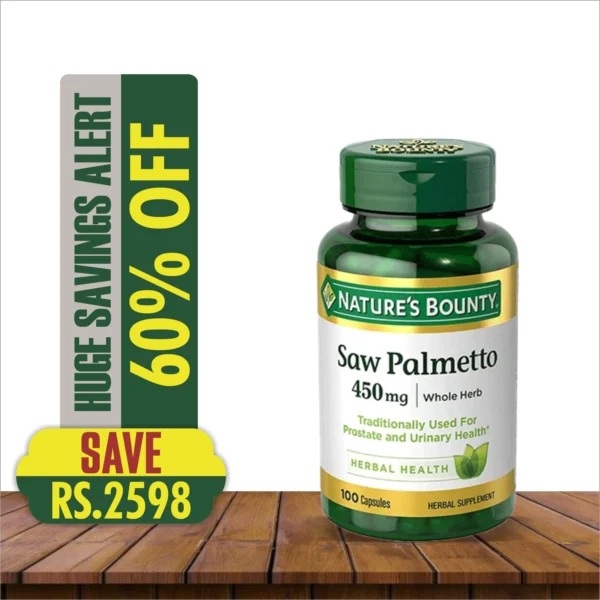 NATURE'S BOUNTY SAW PALMETTO 450MG 100 CAPSULES
