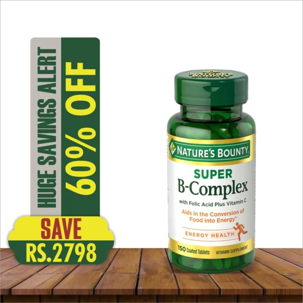 NATURE'S BOUNTY SUPER B COMPLEX WITH FOLIC PLUS VIT C 150 COATED TABLETS