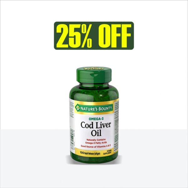 NATURE'S BOUNTY OMEGA 3 COD LIVER OIL 100 SOFTGELS | BUY IN PAKISTAN
