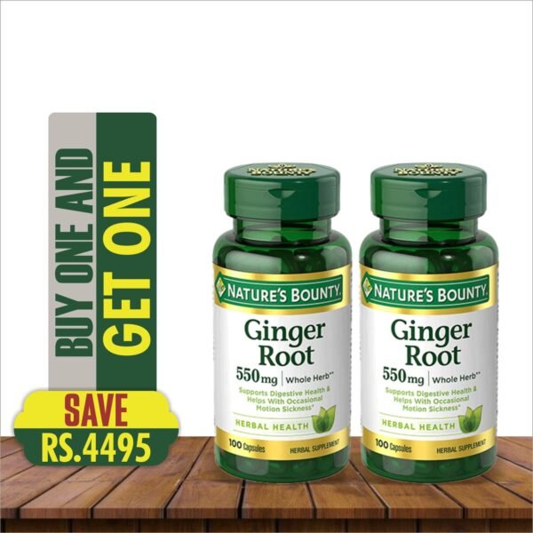 NATURE'S BOUNTY GINGER ROOT 550MG 100 CAPSULES (Buy 1 Get 1 Free)