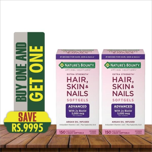 NATURE'S BOUNTY  HAIR,SKIN AND NAILS - BIOTIN 5000MCG -150 Softgels (Buy 1 Get 1 Free)