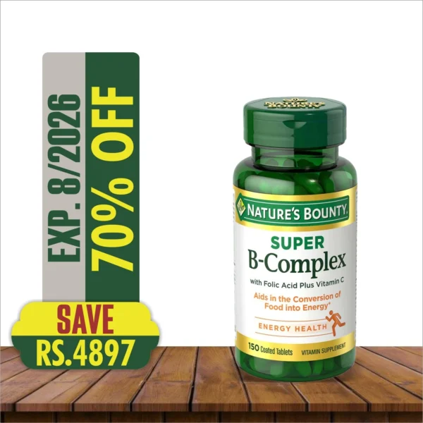 NATURE'S BOUNTY SUPER B COMPLEX WITH FOLIC PLUS VIT C 150 COATED TABLETS