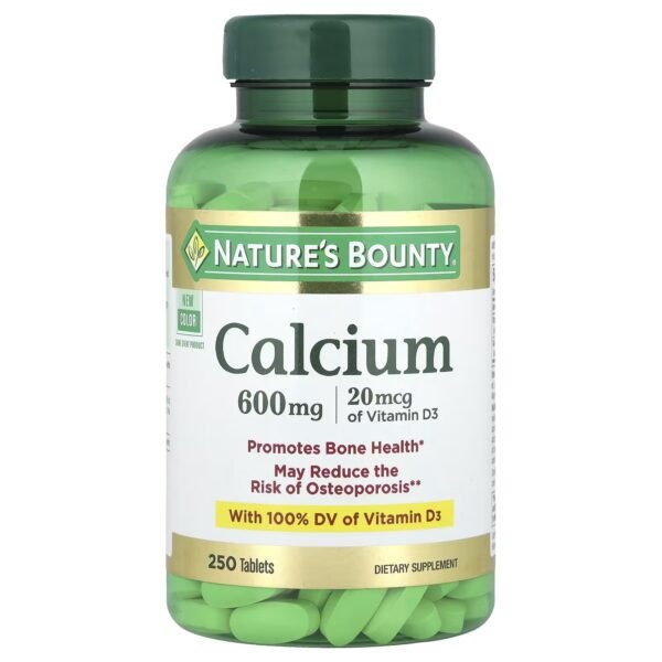 NATURE'S BOUNTY CALCIUM 600 PLUS VITAMIN D3 250'S TABLETS