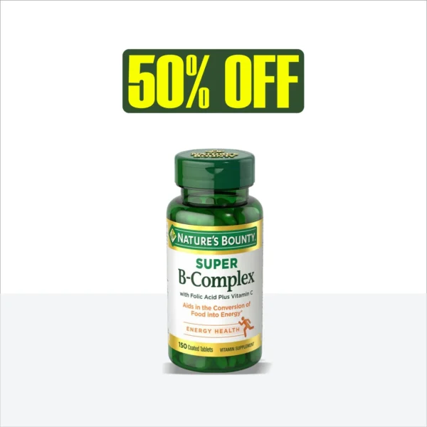 NATURE'S BOUNTY SUPER B COMPLEX WITH FOLIC PLUS VIT C 150 COATED TABLETS