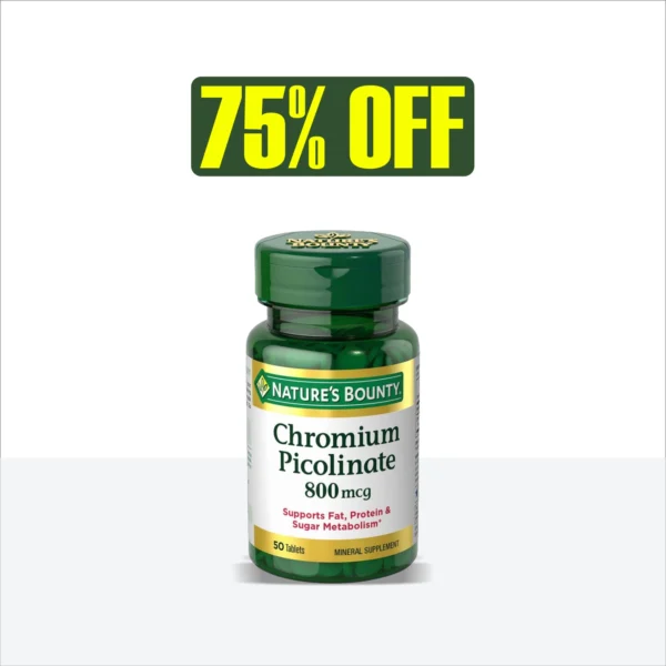 NATURE'S BOUNTY CHROMIUM PICOLINATE 800MCG 50 TABS