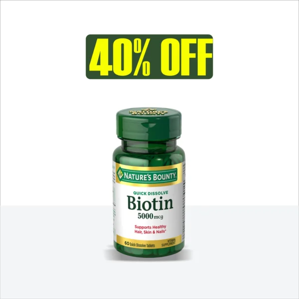 NATURE'S BOUNTY BIOTIN 5000MCG 60 Tablets| Buy in Pakistan