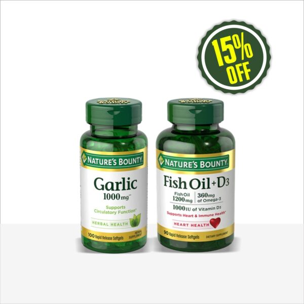 NB GARLIC 1000MG (100’S) & NB FISH OIL PLUS D3 (90’S)