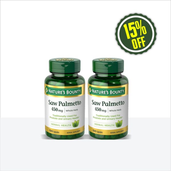 NATURE'S BOUNTY SAW PALMETTO 450MG 100 CAPSULES (TWIN PACK)
