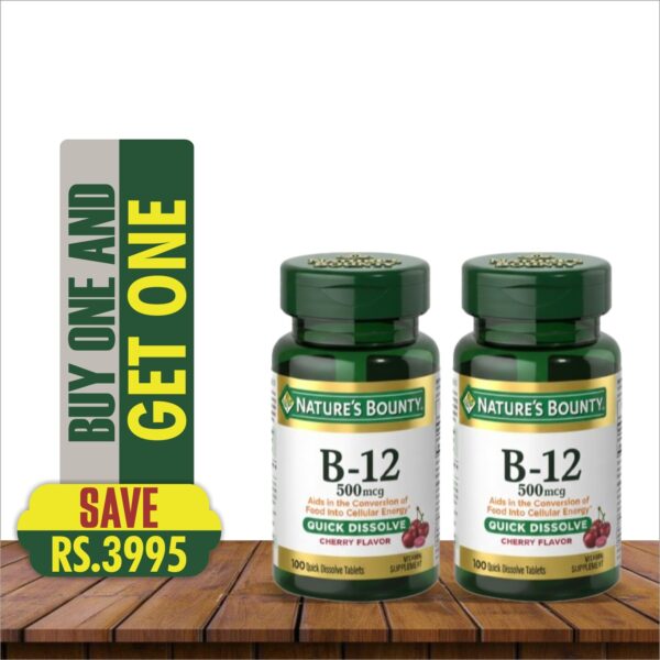  NATURE'S BOUNTY B-12 500MCG 100 Q-D TABLETS