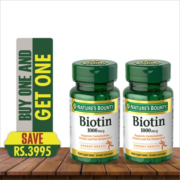 NATURE'S BOUNTY BIOTIN 1000mcg 100 Coated Tablets