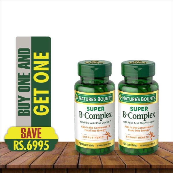 NATURE'S BOUNTY SUPER B COMPLEX WITH FOLIC PLUS VIT C 150 COATED TABLETS