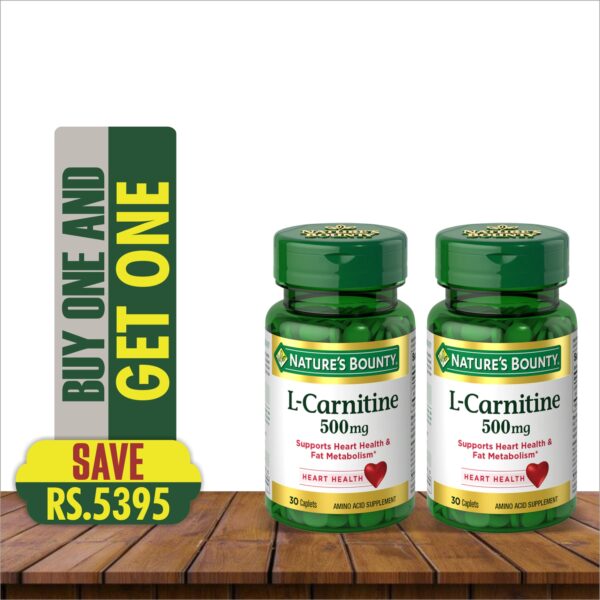 NATURE'S BOUNTY L-CARNITINE 500MG 30 CAPLETS (BUY 1 GET 1 FREE)
