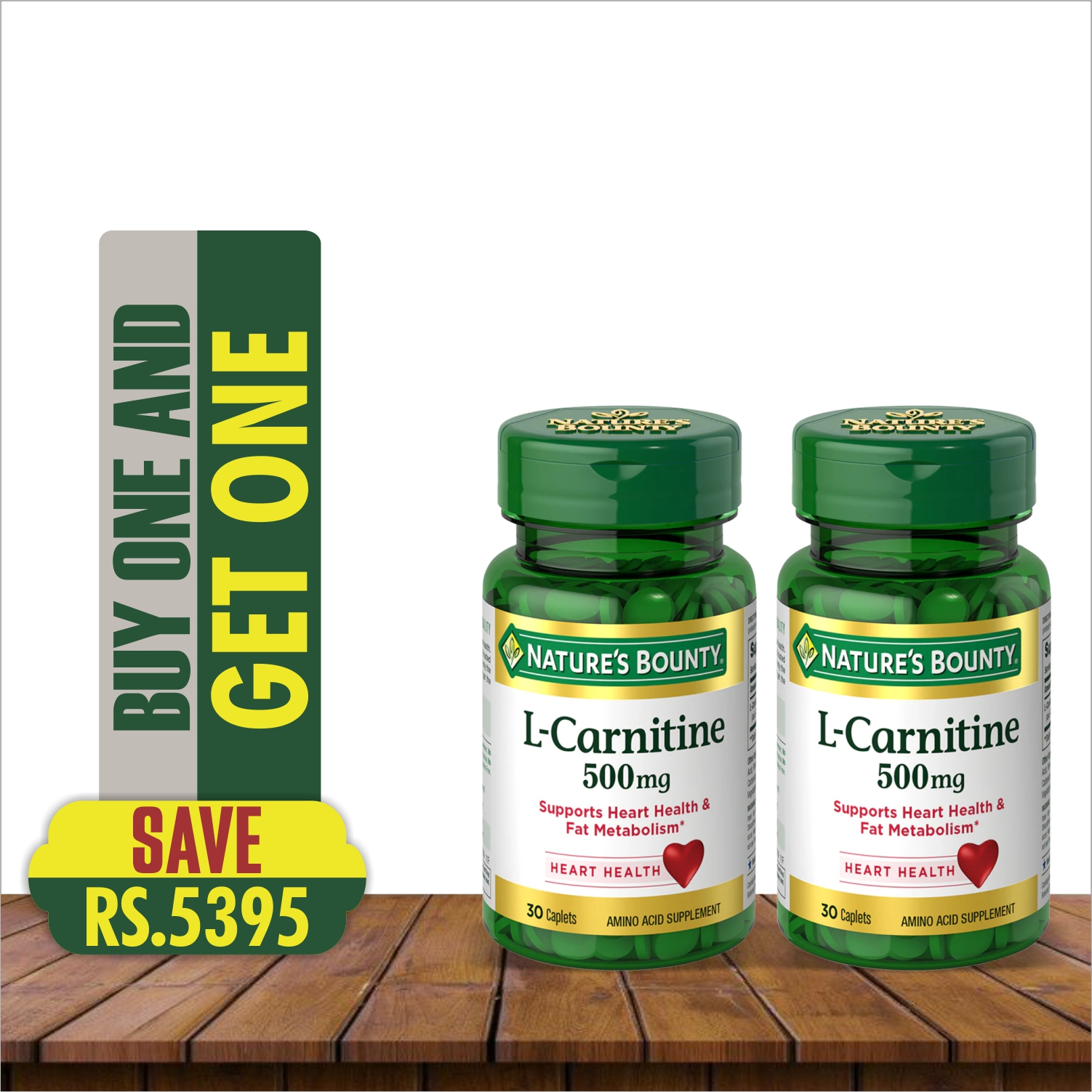 NATURE'S BOUNTY L-CARNITINE 500MG 30 CAPLETS (BUY 1 GET 1 FREE)