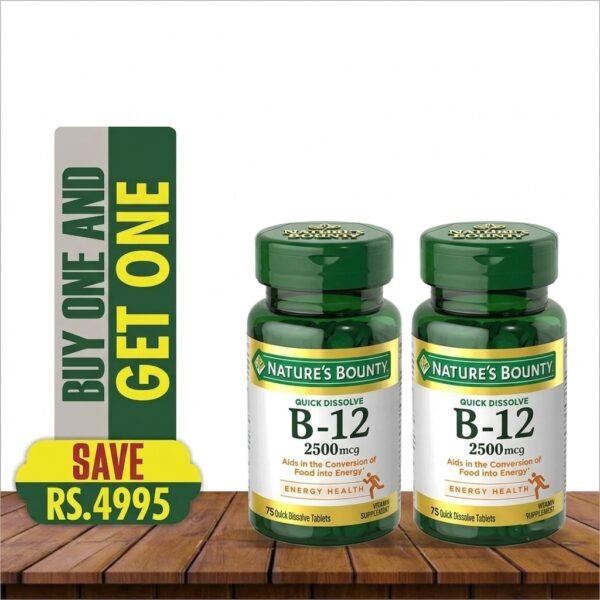 NATURE'S BOUNTY B-12 2500MCG 75'S Q.D TABLETS (BUY 1 GET 1 FREE)