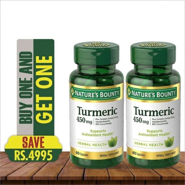 NATURE'S BOUNTY TURMERIC 450MG 60 CAPSULES (BUY 1 GET 1 FREE)