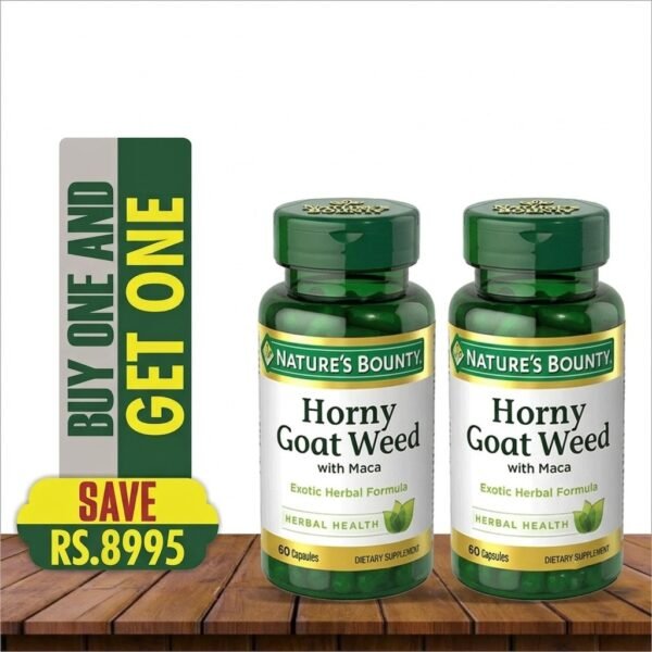 NATURE'S BOUNTY HORNY GOAT WEED 60 CAPSULES (BUY 1 GET 1 FREE)
