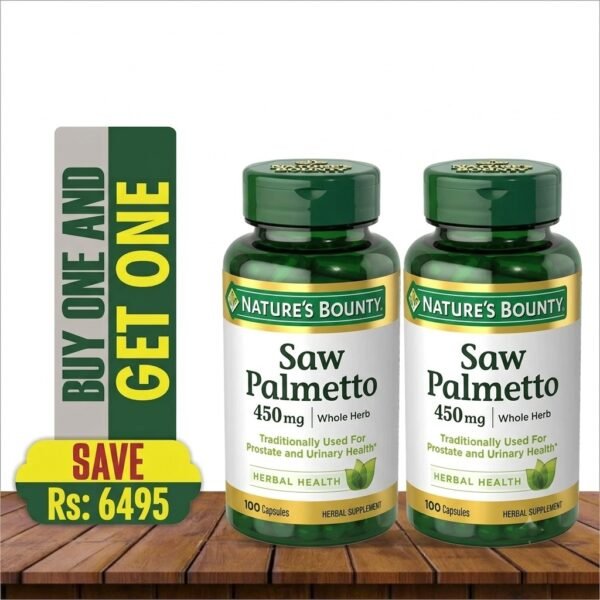 NATURE'S BOUNTY SAW PALMETTO 450MG 100 CAPSULES (BUY 1 GET 1 FREE)