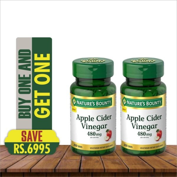 NATURE'S BOUNTY APPLE CIDER VINEGAR 480MG 200 TABS