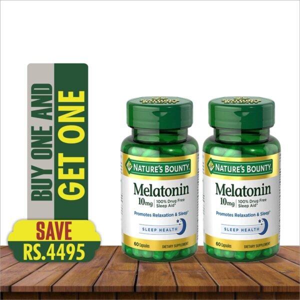 Nature's Bounty Melatonin 10 mg – Natural Sleep Support | Pakistan |Buy 1 get 1 free
