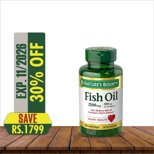 NATURE'S BOUNTY FISH OIL 1200MG PLUS OMEGA 3 60 SOFTGELS